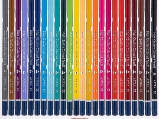 Kredki o��wkowe ASTRA tr�jk�tne 24 kolory