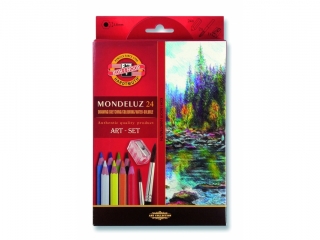 Kredki akwarelowe KOH-I-NOOR Mondeluz 3711 24 kolory + p�dze