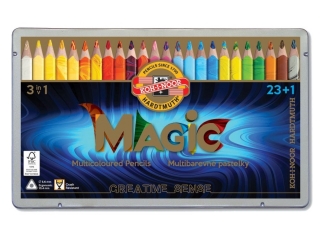 Kredki KOH-I-NOOR Magic Trio 23+1 kolor�w opakowanie metalow