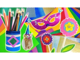 ZESTAW KREATYWNY - TEKTURA FALISTA METALIZOWANA 5ark. ZESTAW