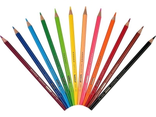 Kredki o��wkowe FLAMINGO sze�ciok�tne 12 kolor�w, tuba metal