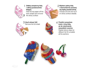 PIANKOWE NAKLEJKI DIY Z FOLI� - LODY, 16 SZT.