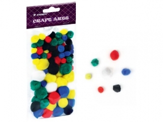 Pompony FANDY kolorowe miks, 78szt.