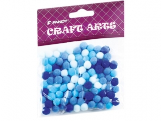 Pompony FANDY 120szt. niebieskie
