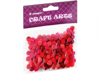 Pompony FANDY 120szt. czerwone