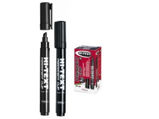 Marker permanentny HI-TEXT 641/PC Clip ścięty czarny 12szt.