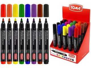 Marker permanentny TOMA TO-202 ko�c�wka okr�g�a -  display 20szt