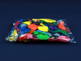 Balony 12" metalowe, perowe 100szt. mix kolorw