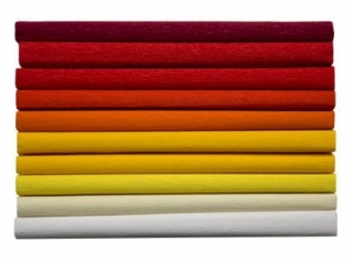 Bibu�a marszczona 25x200cm, MIX kolory ciep�e, 10 rolek, 8 kol, Happy Color