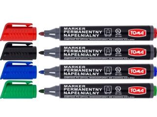 Marker TOMA okr�g�y , etui 4 kolory