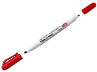 Pisaki 2-stronne do bia�ych tablic TOMA,  0,5 i 0,8mm, czerw