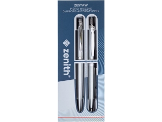 Zestaw ZENITH 60 CLASSIC SILVER - Pi�ro wieczne + D�ugopis automatyczny w etui [opakowanie=6szt]