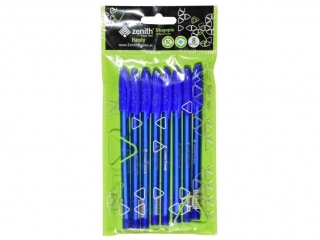 D�ugopis ze skuwk� 0,7 mm ZENITH HANDY niebieski - 8 szt. opp bag