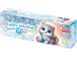 Farby szkolne ASTRA Kotki 12 kolor�w 20 ml
