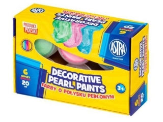 Farby dekoracyjne Astra o po�ysku per�owym 6 kol x 20 ml STANDARD BOX