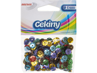 Cekiny BREWIS błyszczące 6mm kolor MIX