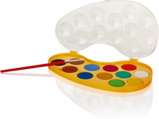 Farby akwarelowe ASTRA 12 kolor�w fi 30 mm - paletka