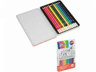 Kredki FIORELLO Super Soft 12 kol. metalowe opakowanie