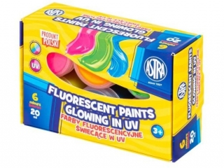 Farby fluorescencyjne Astra 6 kol x  20 ml STANDARD BOX