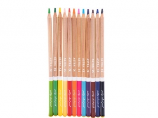 Kredki o��wkowe ASTRA Prestige 12 kolor�w z drewna cedrowego w metalowym pude�ku