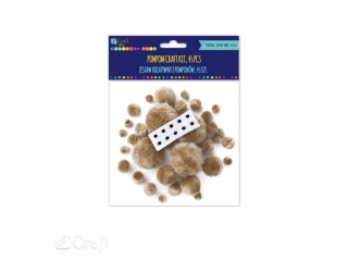 ZESTAW KREATYWNY ZWIERZAKI Z POMPON�W - SAFARI, 45 SZT.