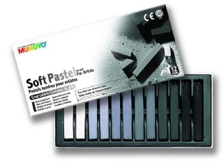 Pastele suche MUNGYO MP-12-G komplet 12szt. szaro�ci