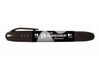 Marker sucho�cieralny TETIS KM504 Premium 2 ko�c�wki - czarn