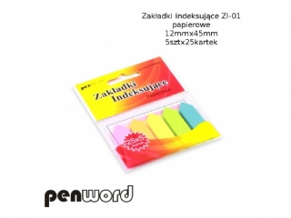 ZAK�ADKI INDEKSUJ�CE ZI-01 PAPIEROWE    5x25 12mmx45mm