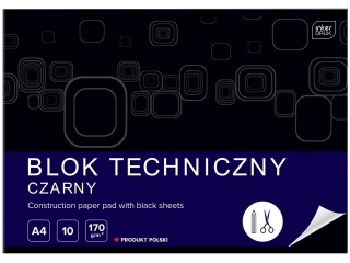 Blok techniczny czarny A4 10k. INTERDRUK