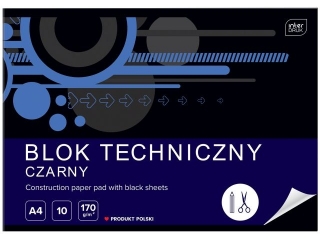 Blok techniczny czarny A4 10k. INTERDRUK