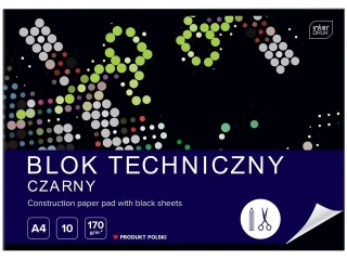 Blok techniczny czarny A4 10k. INTERDRUK