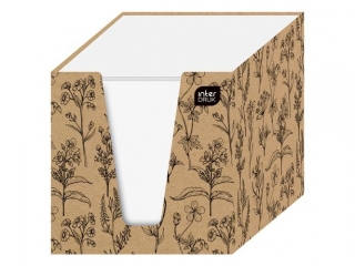 Kostka papierowa INTERDRUK biała w kubiku kraft 9x9x9cm