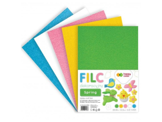 Filc dekoracyjny, 20x30 cm, 1,5 mm, 5ark, SPRING, Happy Color
