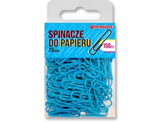 Spinacze do papieru PENMATE 28mm 150szt. Kolor - jasnoniebieskie