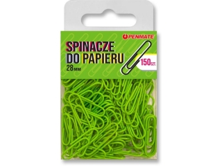 Spinacze do papieru PENMATE 28mm 150szt. Kolor - ��tozielone