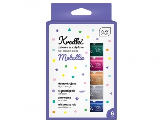 Kredki �elowe w sztyfcie INTERDRUK Metallic 6 kolor�w