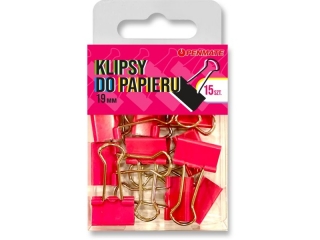 Klipsy do papieru PENMATE 19mm 15szt. Kolor - r�owe