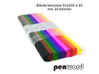 BIBUŁA KOLOROWA 50x200 MIX 10 KOLORÓW HURT