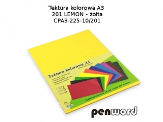 Tektura kolorowa PENWORD A3 10ark - żółta