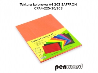 Tektura kolorowa PENWORD A4 10k. 225g - pomarańczowa
