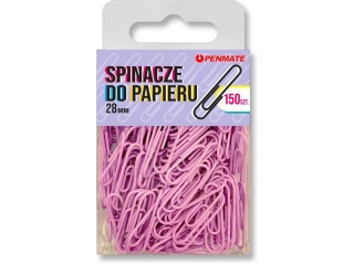 Spinacze do papieru PENMATE 28mm 150szt. Kolor - fio�kowe