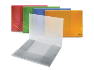 Teczka PCV A4 z gumk� transparentna - bia�a
