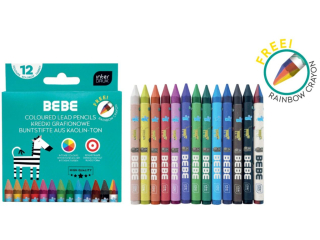 Kredki grafionowe 12kol.+1 BEBE Kids