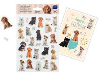 Naklejki puffy 30szt.Puppy Sign