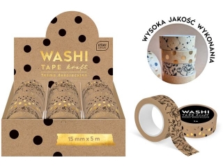 Ta�ma dekoracyjna INTERDRUK Washi 5m Kraft