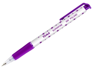 D�ugopisy AUTOMAT SUPERFINE z supercienk� ko�c�wk�, 0,5mm fioletowy Pude�ko [opakowanie=20szt]