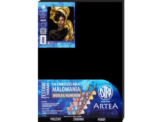 Malowanie po numerach na czarnym płótnie 40x50cm ASTRA ARTEA - Złota elegancja