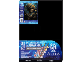 Malowanie po numerach na czarnym płótnie 40x50cm ASTRA ARTEA - Promień złota