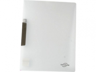 Skoroszyt PP TITANUM A4 p�przezroczysty czarny klip (SKPBK)