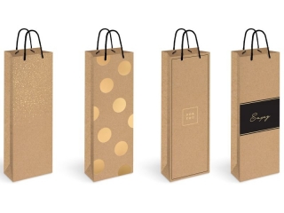 Torebka INTERDRUK na butelk� Kraft gold 150g